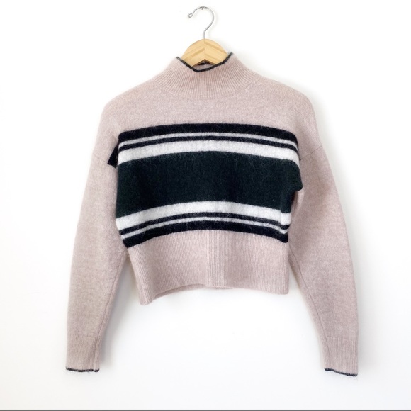 & Other Stories Wool Striped Mock Neck Sweater XS - Picture 2 of 6